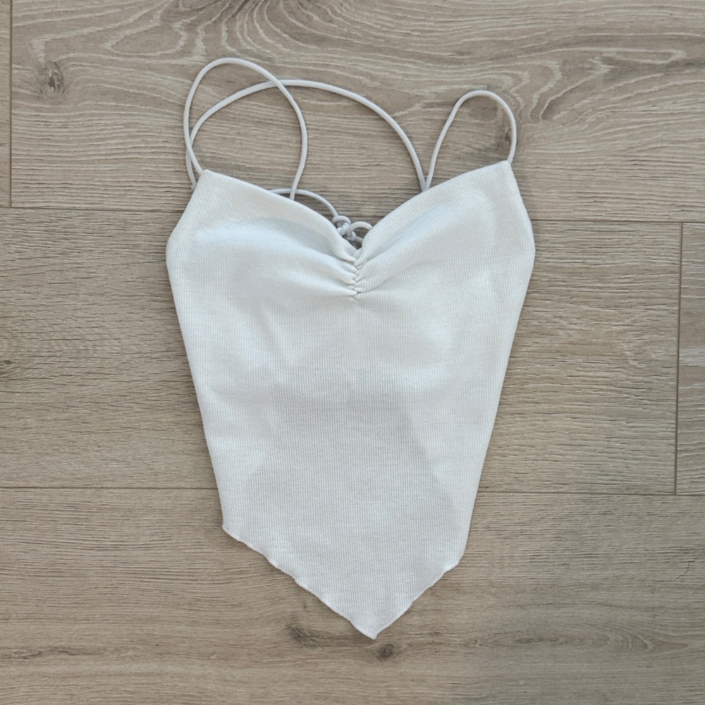 White backless tank